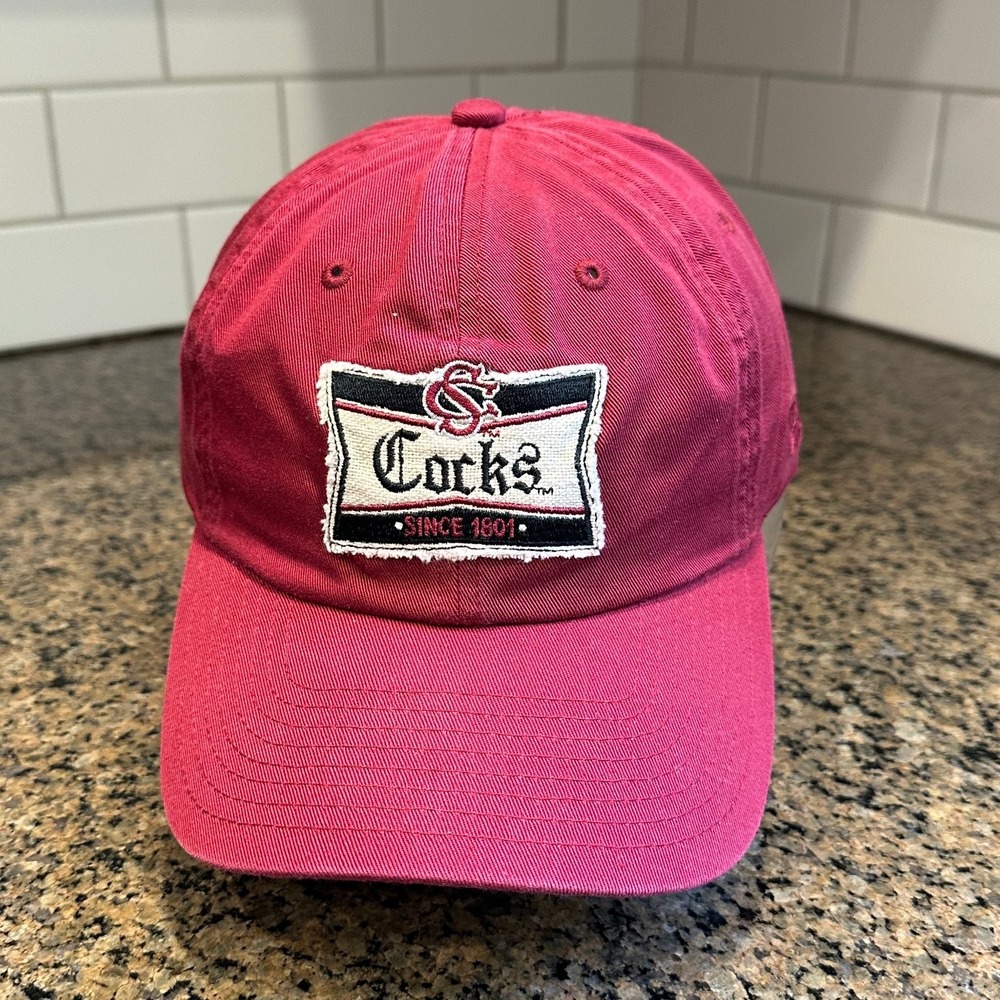 Vtg 90s South Carolina Gamecocks "Cocks" New Era Dad Cap Red Strap Back